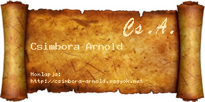 Csimbora Arnold névjegykártya