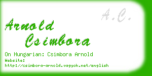 arnold csimbora business card